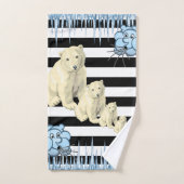 Zwart-wit StripePolar-Beer Bathroom-handdoeksets Bad Handdoek (Handdoek)