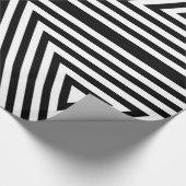 Zwart wit Stripes Diamonds Wrapppapier Cadeaupapier (Hoek)