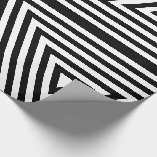 Zwart wit Stripes Diamonds Wrapppapier Cadeaupapier (Hoek)