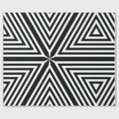 Zwart wit Stripes Diamonds Wrapppapier Cadeaupapier (Vlak)