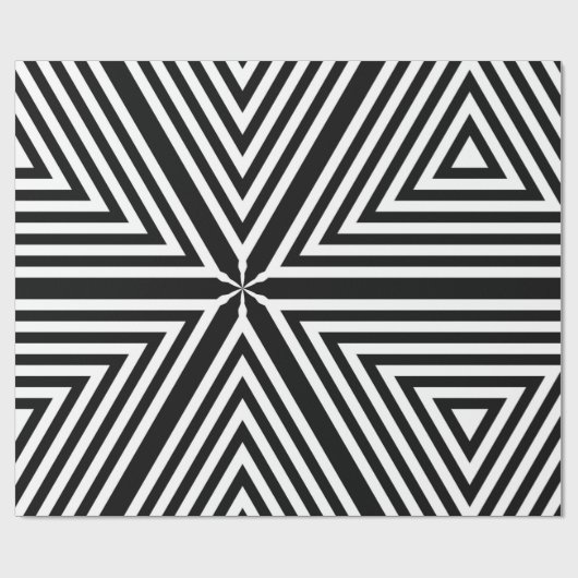 Zwart wit Stripes Diamonds Wrapppapier Cadeaupapier (Vlak)