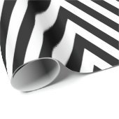 Zwart wit Stripes Diamonds Wrapppapier Cadeaupapier (Rol Hoek)