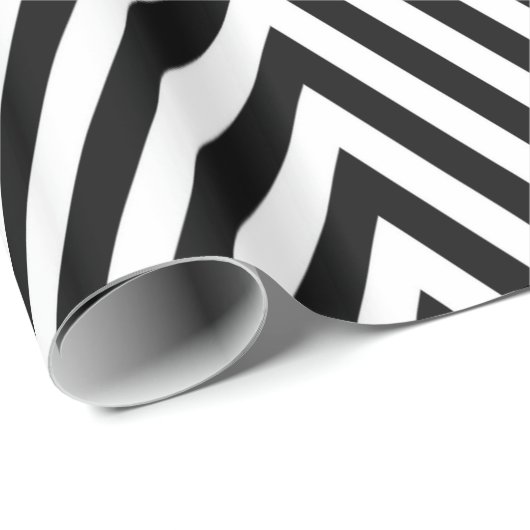 Zwart wit Stripes Diamonds Wrapppapier Cadeaupapier (Rol Hoek)