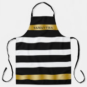 Zwart-wit Stripes Gold Accident Schort (Voorkant)