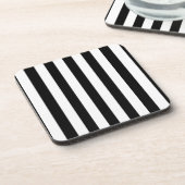 Zwart-wit Stripes modern Chic Stripe Patroon Bier Onderzetter (Linkerzijde)