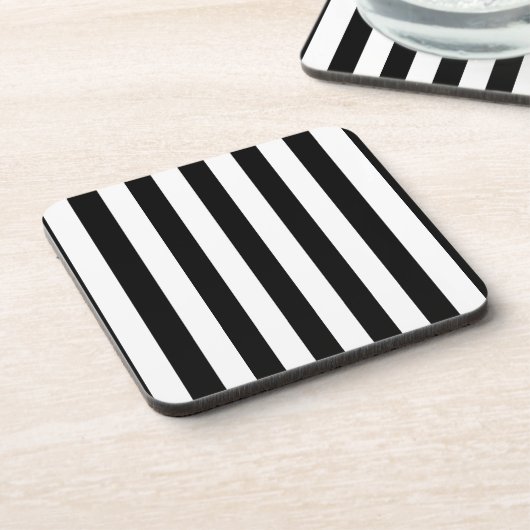 Zwart-wit Stripes modern Chic Stripe Patroon Bier Onderzetter (Linkerzijde)