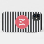 Zwart-wit Stripes Monogram Iphone 5/5S Hoesje (Achterkant (horizontaal))