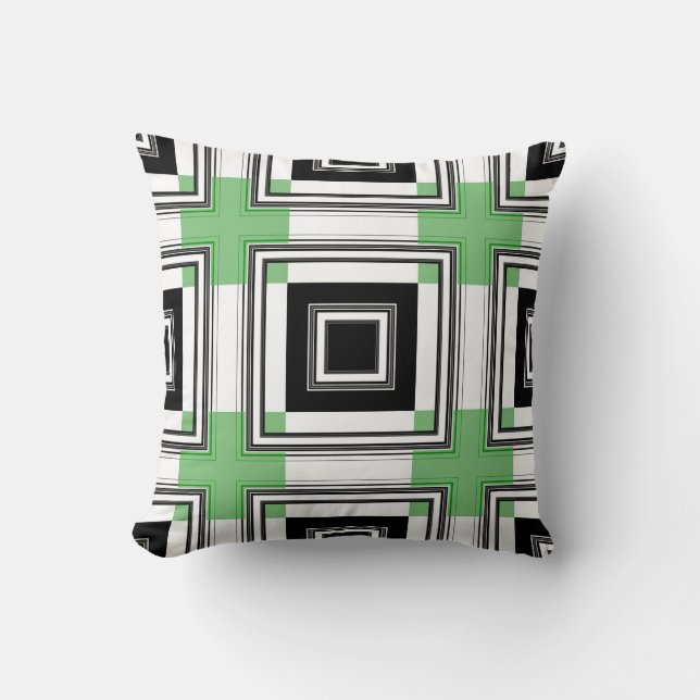 Zwart-wit Stripes Retro Kunstontwerp Abstract Kussen (Voorkant)