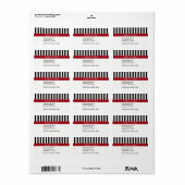 Zwart wit stripper Naam monogram Etiket (Full Sheet)