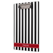 Zwart wit stripper Naam monogram Klembord (Links)