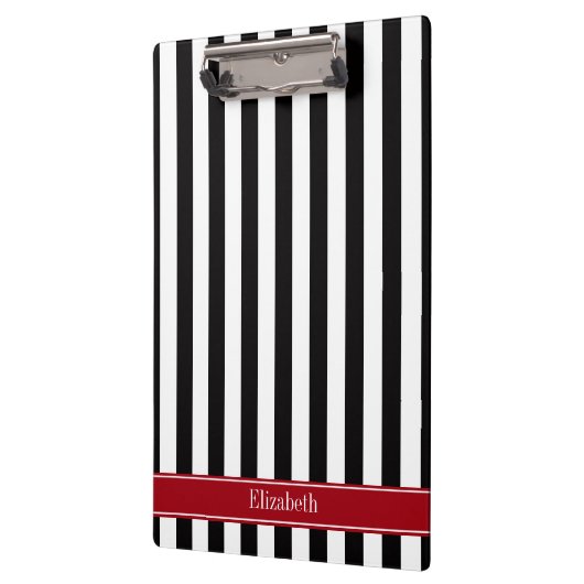 Zwart wit stripper Naam monogram Klembord (Links)