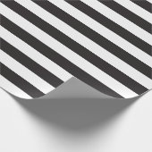 Zwart wit strippes omslagpapier cadeaupapier (Hoek)