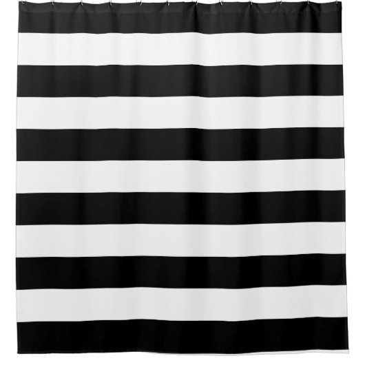 Zwart-wit strips douchegordijn (Voorkant)