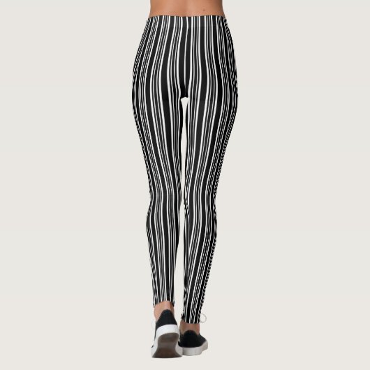 Zwart-wit strips leggings (Achterkant)