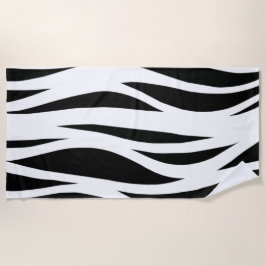 Zwart-wit strips strandlaken