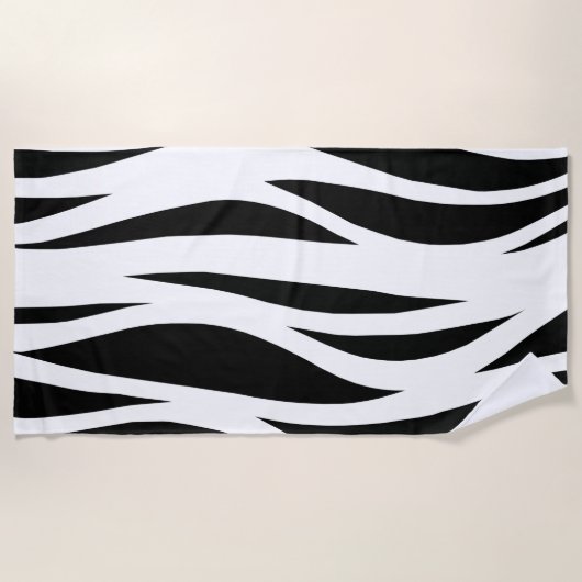 Zwart-wit strips strandlaken (Voorkant)