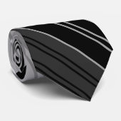 Zwart-wit strips stropdas (Opgerold)