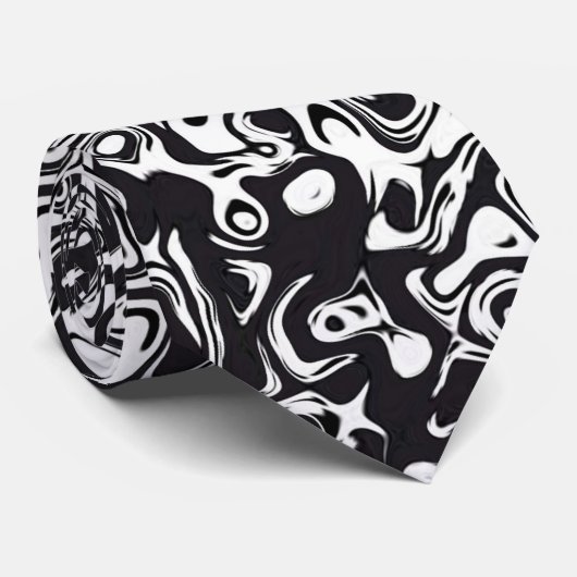 Zwart-wit Stropdas (Opgerold)