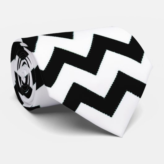 Zwart wit Stropdas (Opgerold)