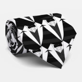 Zwart/wit Stropdas (Opgerold)