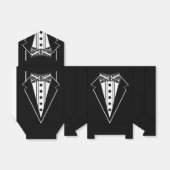 Zwart-wit Stropdas met buis Bedankdoosjes (Uitgevouwen)