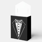 Zwart-wit Stropdas met buis Bedankdoosjes (Geopend)