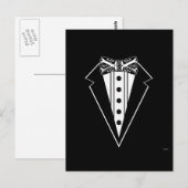 Zwart-wit Stropdas met buis Briefkaart (Voorkant / Achterkant)