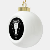 Zwart-wit Stropdas met buis Keramische Bal Ornament (Rechts)