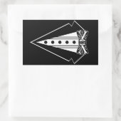 Zwart-wit Stropdas met buis Rechthoekige Sticker (Tas)