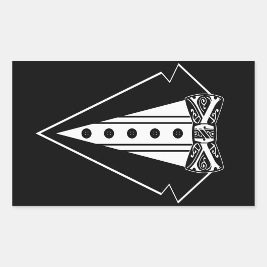 Zwart-wit Stropdas met buis Rechthoekige Sticker (Voorkant)