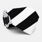 Zwart-wit Stropdas met gemiddelde streep (Opgerold)