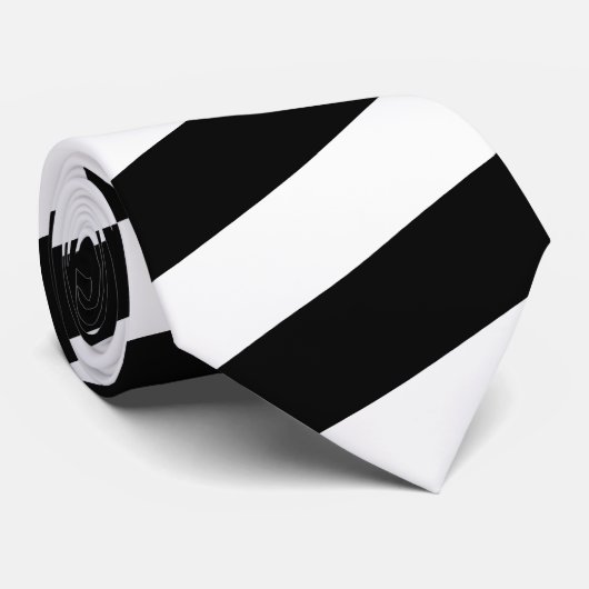 Zwart-wit Stropdas met gemiddelde streep (Opgerold)