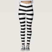 Zwart-wit subtiel Afstuderen Stripe Leggings (Voorkant)