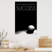 Zwart Wit Succes Motivatie Basketbal Poster (Keuken)