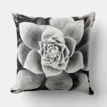 Zwart & wit succulent plant Sierkussen