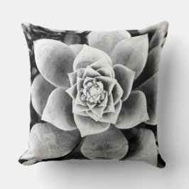 Zwart & wit succulent plant Sierkussen