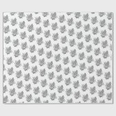 Zwart-wit suikermaiskolf icoon cadeaupapier (Vlak)