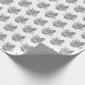 Zwart-wit suikermaiskolf icoon cadeaupapier (Hoek)