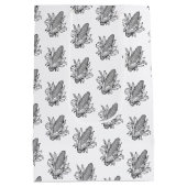 Zwart-wit suikermaiskolf icoon medium cadeauzakje (Achterkant)