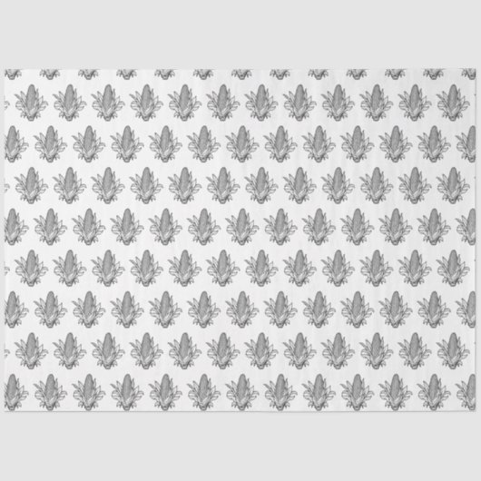 Zwart-wit suikermaiskolf icoon tissuepapier (Voorkant)