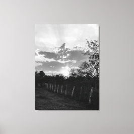 Zwart & Wit Sunset Foto Print Canvas Muurdecoratie