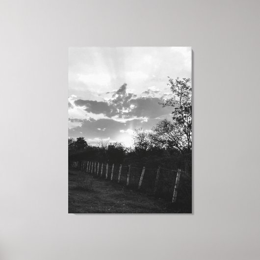 Zwart & Wit Sunset Foto Print Canvas Muurdecoratie (Voorkant)