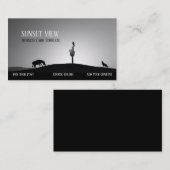 Zwart wit Sunset Landscape Visitekaartje (Voorkant / Achterkant)
