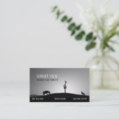 Zwart wit Sunset Landscape Visitekaartje (Staand voorkant)