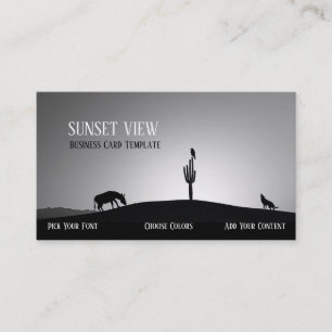 Zwart wit Sunset Landscape Visitekaartje