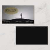 Zwart wit Sunset Landscape Visitekaartje (Voorkant / Achterkant)