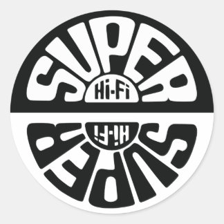 Zwart/wit Super Hi-Fi Sticker Rond