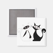 Zwart & Wit Super Katten Magneet (Voorkant / Achterkant)