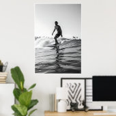 zwart-wit Surf Foto Poster (Thuiskantoor)