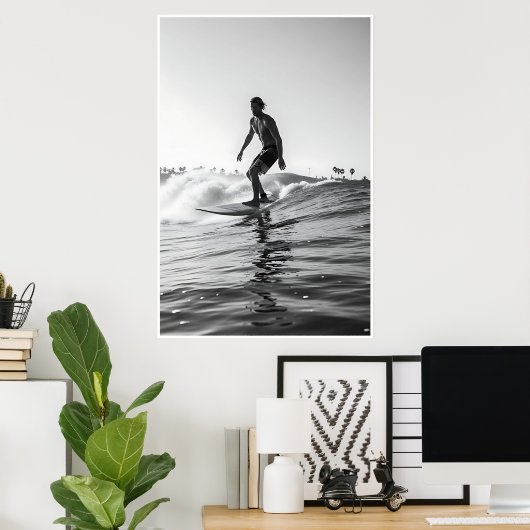 zwart-wit Surf Foto Poster (Thuiskantoor)